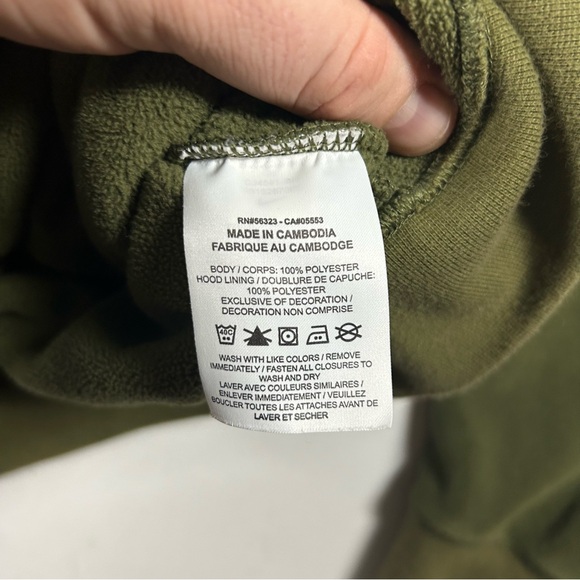 Nike Hoodie Men Medium Olive Green Full Zip Sportswear Fleece Windrunner Jacket - Picture 4 of 8